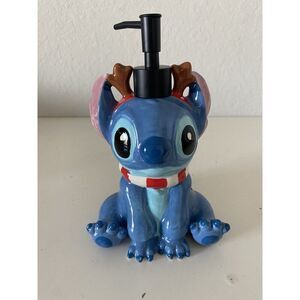 Disney Stitch With Antlers and Scarf Christmas Holiday Soap Lotion Dispenser NEW
